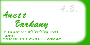 anett barkany business card